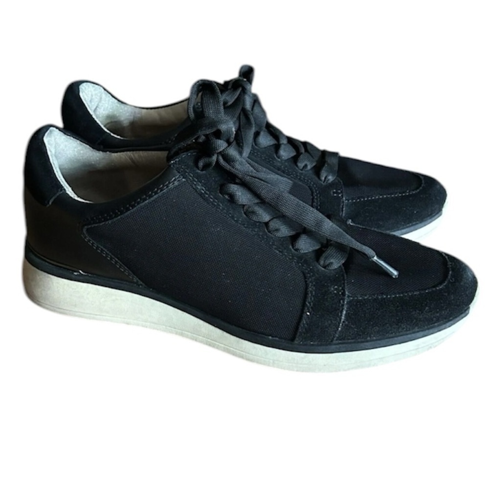 Louise et Cie black suede mesh lace up fashion sneakers sz 10
